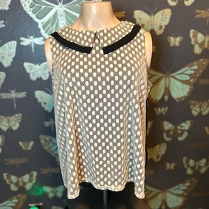 Poema Shell Blouse Peter Pan Collar Vintage Style Sheer Lace Swing Black Cream